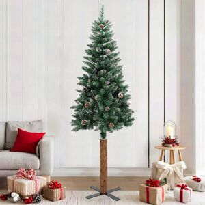 Árbol de Navidad Delgado vidaXL - Nieve, Verde, 210cm Árbol de Navidad Delgado vidaXL - Nieve, Verde, 210cm
