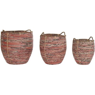 FIJALO Cesta Set 3 Ratan 52x52x58 Melocoton FIJALO Cesta Set 3 Ratan 52x52x58 Melocoton