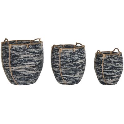 FIJALO Cesta Set 3 Ratan 52x52x60 Negro Dc196240 FIJALO Cesta Set 3 Ratan 52x52x60 Negro Dc196240