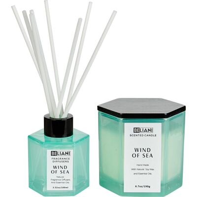 Conjunto de Velas de Cera de Soja Azul Beliani - Ambiente Sereno Conjunto de Velas de Cera de Soja Azul Beliani - Ambiente Sereno