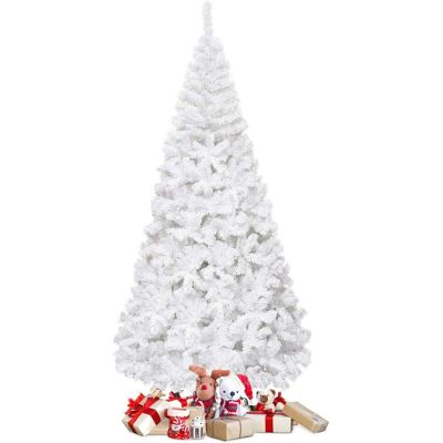 Rbol De Navidad Artificial 2,1m Con Base Metálica Material Pvc Decoración Para Navidad Fiesta Casa Blanco - Costway Rbol De Navidad Artificial 2,1m Con Base Metálica Material Pvc Decoración Para Navidad Fiesta Casa Blanco - Costway