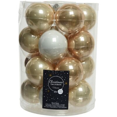 Kaemingk Bolas Navideñas De Cristal Para Colgar De 6 Cm Perla, Blanco Y Caramelo. 20 De Septiembre Kaemingk Bolas Navideñas De Cristal Para Colgar De 6 Cm Perla, Blanco Y Caramelo. 20 De Septiembre