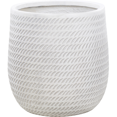 Beliani Maceta Off-White LIVADIA - Redonda duradera de fibra de arcilla interior exterior Beliani Maceta Off-White LIVADIA - Redonda duradera de fibra de arcilla interior exterior