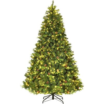 Costway Luz Led Árbol De Navidad Artificial 225cm Con Soporte Metálica Material Decoración Para Navidad Hogar Fiesta Verde Costway Luz Led Árbol De Navidad Artificial 225cm Con Soporte Metálica Material Decoración Para Navidad Hogar Fiesta Verde