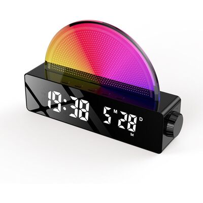 DPZO Lámpara Despertador Con Simulación De Amanecer, Función De Repetición/6 Alarmas/10 Sonidos Relajantes Para Dormir/temporizador/indicador De Temperatura, Luz Ambiental Con 7 Colores Cambiantes, Puerto DPZO Lámpara Despertador Con Simulación De Amanecer, Función De Repetición/6 Alarmas/10 Sonidos Relajantes Para Dormir/temporizador/indicador De Temperatura, Luz Ambiental Con 7 Colores Cambiantes, Puerto