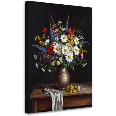 FEEBY Impresión De Imagen, Ramo De Flores Silvestres De Colores En Un Jarrón, 80x120 FEEBY Impresión De Imagen, Ramo De Flores Silvestres De Colores En Un Jarrón, 80x120