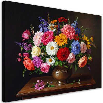 FEEBY Impresión De Imagen, Naturaleza Muerta Con Ramo De Flores En Un Jarrón, 120x80 FEEBY Impresión De Imagen, Naturaleza Muerta Con Ramo De Flores En Un Jarrón, 120x80