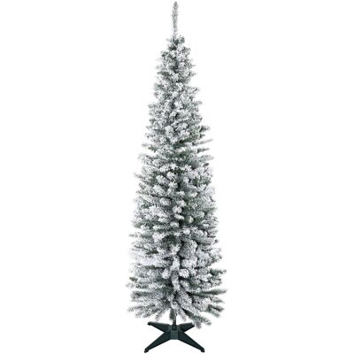 JHY DESIGN Árbol De Navidad Artificial Delgado De 180 Cm Con Ramas Realistas, Árbol Alto Y Estrecho Cubierto De Nieve Con Base Plegable, Verde JHY DESIGN Árbol De Navidad Artificial Delgado De 180 Cm Con Ramas Realistas, Árbol Alto Y Estrecho Cubierto De Nieve Con Base Plegable, Verde