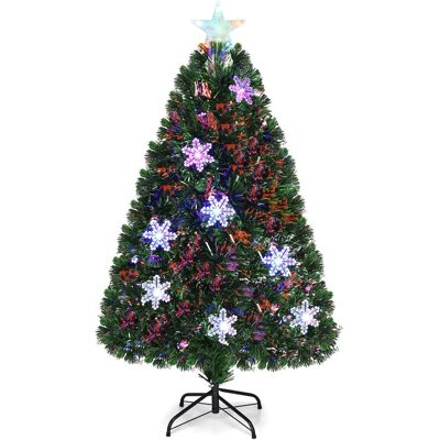 Costway Árbol De Navidad Artificial 120cm Con Base Iluminado Con Fibra De Vidrio Cambia Color Para Navidad Hogar Fiesta Decoración Costway Árbol De Navidad Artificial 120cm Con Base Iluminado Con Fibra De Vidrio Cambia Color Para Navidad Hogar Fiesta Decoración