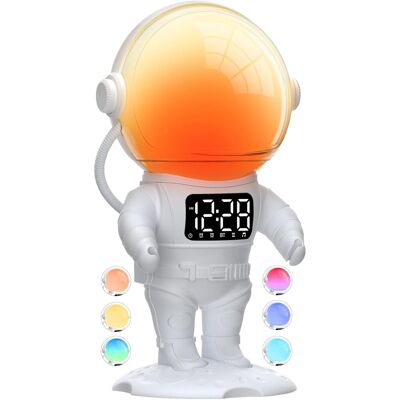 OEM Despertador Con Simulador De Amanecer Y Altavoz Bluetooth, 7 Tonos De Llamada, 21 Sonidos Para Dormir, 22 Colores De Luz, Función De Repetición, Temporizador Y Forma De Astronauta Para Niños Y Adolesc OEM Despertador Con Simulador De Amanecer Y Altavoz Bluetooth, 7 Tonos De Llamada, 21 Sonidos Para Dormir, 22 Colores De Luz, Función De Repetición, Temporizador Y Forma De Astronauta Para Niños Y Adolesc