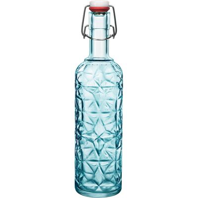 Botella de vidrio azul Bormioli Rocco con cierre de clip - 1050ml Botella de vidrio azul Bormioli Rocco con cierre de clip - 1050ml