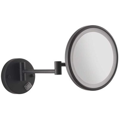 KIAMAMI VALENTINA Espejo De Aumento De Pared Redondo 5x Con Luz Led Negro Mate Eva KIAMAMI VALENTINA Espejo De Aumento De Pared Redondo 5x Con Luz Led Negro Mate Eva
