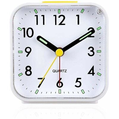 SIOKS Despertador Analógico Silencioso Sin Tictac, Despertador Suave, Pitidos Audibles, Aumento De Volumen, Función De Repetición Y Luz, Funciona Con Pilas, Fácil De Configurar, Blanco, Soleado SIOKS Despertador Analógico Silencioso Sin Tictac, Despertador Suave, Pitidos Audibles, Aumento De Volumen, Función De Repetición Y Luz, Funciona Con Pilas, Fácil De Configurar, Blanco, Soleado