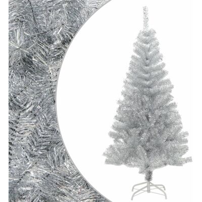 Árbol de Navidad Artificial Plateado de vidaXL 150cm con Soporte - Árbol de Navidad Árbol de Navidad Artificial Plateado de vidaXL 150cm con Soporte - Árbol de Navidad