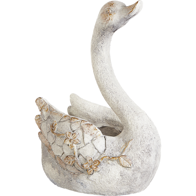 Beliani - Figura decorativa de cisne - Estatua de jardín - Blanco Beliani - Figura decorativa de cisne - Estatua de jardín - Blanco
