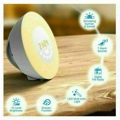 OEM Luz Despertador, Lámpara Despertador, Luz Nocturna, Led Rgb, Cable Usb, Control Táctil, Multimodo Amanecer/atardecer/repetición/radio Fm/7 Colores/6 Sonidos Naturales/10 Niveles De Brillo Para Adultos OEM Luz Despertador, Lámpara Despertador, Luz Nocturna, Led Rgb, Cable Usb, Control Táctil, Multimodo Amanecer/atardecer/repetición/radio Fm/7 Colores/6 Sonidos Naturales/10 Niveles De Brillo Para Adultos