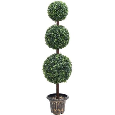 vidaXL Planta de boj artificial con maceta - Decoración esférica verde vidaXL Planta de boj artificial con maceta - Decoración esférica verde
