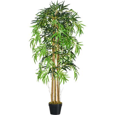 JHY DESIGN Bambú Artificial De 150 Cm Con Maceta, Planta Decorativa Sintética Realista Para El Hogar O La Oficina, Ø18 X 150 Cm, Verde JHY DESIGN Bambú Artificial De 150 Cm Con Maceta, Planta Decorativa Sintética Realista Para El Hogar O La Oficina, Ø18 X 150 Cm, Verde