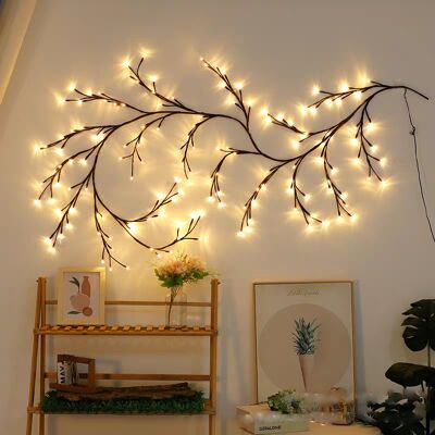 COOCHEER Guirnalda De Luces De Ratán Y Sauce, Alimentada Por Usb, Flexible, 2,3 Metros, 144 Led, Con 8 Modos, Plantas Artificiales, Para Sala De Estar, Pared, Dormitorio, Decoración Navideña COOCHEER Guirnalda De Luces De Ratán Y Sauce, Alimentada Por Usb, Flexible, 2,3 Metros, 144 Led, Con 8 Modos, Plantas Artificiales, Para Sala De Estar, Pared, Dormitorio, Decoración Navideña