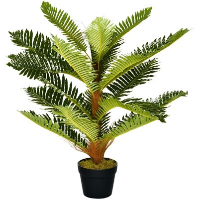 JHY DESIGN Palmera Artificial Verde Con 18 Hojas Y Maceta Incluida, Para Uso En Interiores, Altura 85 Cm. JHY DESIGN Palmera Artificial Verde Con 18 Hojas Y Maceta Incluida, Para Uso En Interiores, Altura 85 Cm.