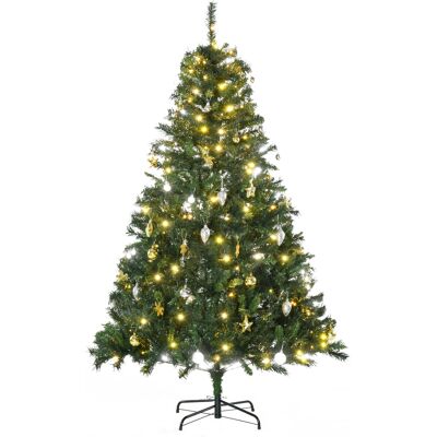JHY DESIGN Árbol De Navidad Artificial, 180 Cm, Con Guirnaldas Y Adornos Preinstalados, Ø112 X 180 Cm, Verde JHY DESIGN Árbol De Navidad Artificial, 180 Cm, Con Guirnaldas Y Adornos Preinstalados, Ø112 X 180 Cm, Verde