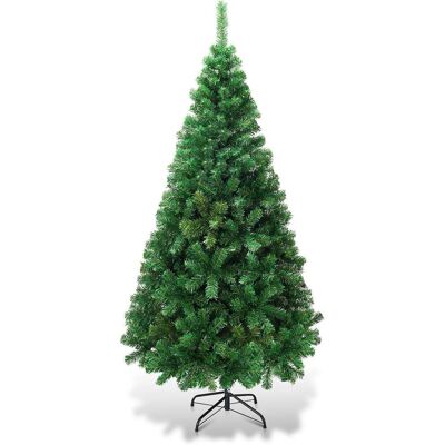 Rbol De Navidad Artificial 1,8m Con Base Metálica Material Pvc Hogar Abeto Verde - Costway Rbol De Navidad Artificial 1,8m Con Base Metálica Material Pvc Hogar Abeto Verde - Costway