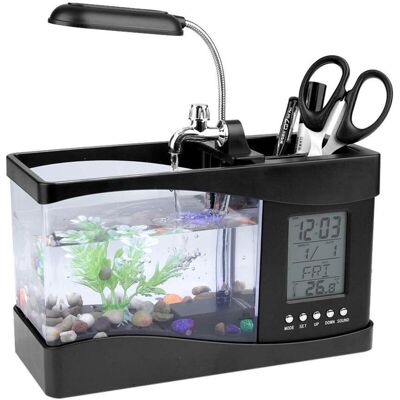 OEM Mini Lámpara Multifuncional Recargable Por Usb Para Acuario Con Reloj, Temperatura Y Luz Led - Adorno Para Acuario Con Forma De Bolígrafo Para Decoración Del Hogar Y La Oficina (negro) OEM Mini Lámpara Multifuncional Recargable Por Usb Para Acuario Con Reloj, Temperatura Y Luz Led - Adorno Para Acuario Con Forma De Bolígrafo Para Decoración Del Hogar Y La Oficina (negro)