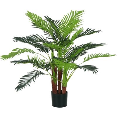 JHY DESIGN Palmera Artificial, 1 M, Ramas Realistas, Planta Decorativa, Plástico, Con Maceta, Marrón Y Verde. JHY DESIGN Palmera Artificial, 1 M, Ramas Realistas, Planta Decorativa, Plástico, Con Maceta, Marrón Y Verde.