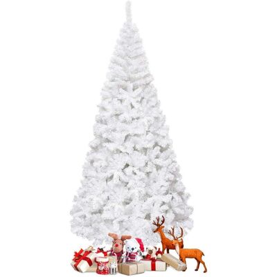 Rbol De Navidad Artificial 2,4m Con Base Metálica Material Pvc Decoración Para Navidad Fiesta Casa Blanco - Costway Rbol De Navidad Artificial 2,4m Con Base Metálica Material Pvc Decoración Para Navidad Fiesta Casa Blanco - Costway