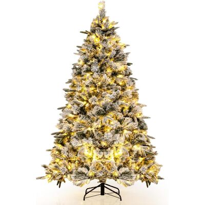 186cm Árbol De Navidad Artificial Con Agujas De Pino, 250 Luces Led Blancas Cálidas, 752 Puntas De Rama Mixtas, Soporte De Metal, Árbol Nevado De Decoración Navideña Articulado - Costway 186cm Árbol De Navidad Artificial Con Agujas De Pino, 250 Luces Led Blancas Cálidas, 752 Puntas De Rama Mixtas, Soporte De Metal, Árbol Nevado De Decoración Navideña Articulado - Costway