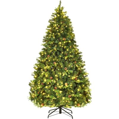 Costway Árbol De Navidad Artificial Con Soporte Luz Led Material Decoración Verde (210cm) Costway Árbol De Navidad Artificial Con Soporte Luz Led Material Decoración Verde (210cm)