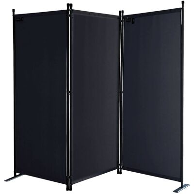 QUICK-STAR Paravent 3 Teilig 170 X 165 Cm Stoff Raumteiler Trennwand Balkon Sichtschutz Stellwand Faltbar Schwarz QUICK-STAR Paravent 3 Teilig 170 X 165 Cm Stoff Raumteiler Trennwand Balkon Sichtschutz Stellwand Faltbar Schwarz