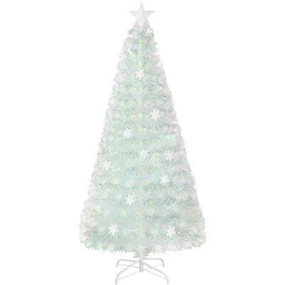 Costway 120cm Árbol De Navidad Artificial Blanco, Hojas Iridiscentes, Árbol De Navidad De Fibra Óptica Preiluminado, 18 Luces Led De Copos De Nieve, Decoración Navideña Para Oficina Y Hogar Costway 120cm Árbol De Navidad Artificial Blanco, Hojas Iridiscentes, Árbol De Navidad De Fibra Óptica Preiluminado, 18 Luces Led De Copos De Nieve, Decoración Navideña Para Oficina Y Hogar