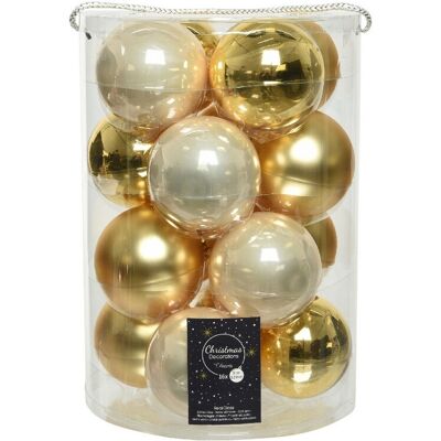 Kaemingk - Bolas Navideñas De Cristal Para Colgar 8 Cm Oro Y Perla. 16 De Septiembre Kaemingk - Bolas Navideñas De Cristal Para Colgar 8 Cm Oro Y Perla. 16 De Septiembre