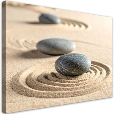 FEEBY Impresión De Imagen, Playa De Arena Piedras Zen Spa, 120x80 FEEBY Impresión De Imagen, Playa De Arena Piedras Zen Spa, 120x80