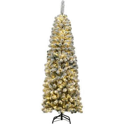 Árbol de Navidad de Lápiz Nevado de 180cm - Costway Árbol de Navidad de Lápiz Nevado de 180cm - Costway
