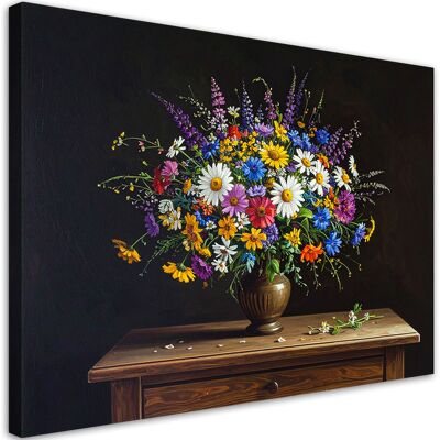FEEBY Impresión De Imagen, Ramo De Flores Silvestres De Colores En Un Jarrón, 120x80 FEEBY Impresión De Imagen, Ramo De Flores Silvestres De Colores En Un Jarrón, 120x80