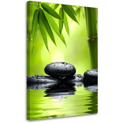 FEEBY Impresión De Imagen, Piedras Negras Plantas Spa Zen, 60x90 FEEBY Impresión De Imagen, Piedras Negras Plantas Spa Zen, 60x90