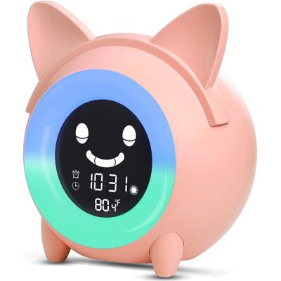 OEM Lámpara Despertador Infantil Con Luz Nocturna, 5 Colores, Brillo Ajustable, Altavoces, Temporizador Y Pantalla Automática De Temperatura Para Fiestas, Cumpleaños Y Navidad (rosa). OEM Lámpara Despertador Infantil Con Luz Nocturna, 5 Colores, Brillo Ajustable, Altavoces, Temporizador Y Pantalla Automática De Temperatura Para Fiestas, Cumpleaños Y Navidad (rosa).
