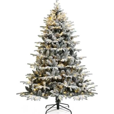 Costway 180cm Árbol De Navidad Artificial, 1415 Puntas De Rama, 260 Luces Led Cálidas, Árbol De Navidad De Bisagras, Árbol De Navidad Nevado, Navidad Decoración Costway 180cm Árbol De Navidad Artificial, 1415 Puntas De Rama, 260 Luces Led Cálidas, Árbol De Navidad De Bisagras, Árbol De Navidad Nevado, Navidad Decoración