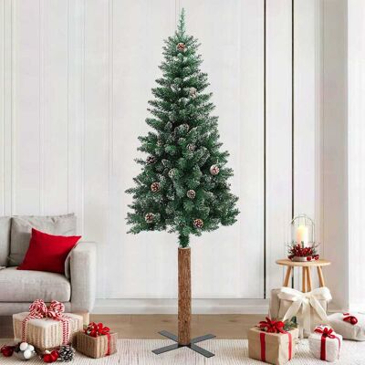Árbol de Navidad Delgado vidaXL - Nieve, Verde, 210cm Árbol de Navidad Delgado vidaXL - Nieve, Verde, 210cm