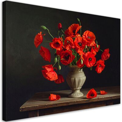 FEEBY Impresión De Imagen, Ramo De Amapolas Rojas En Un Jarrón, 120x80 FEEBY Impresión De Imagen, Ramo De Amapolas Rojas En Un Jarrón, 120x80