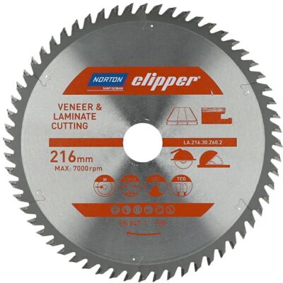 Symantec NORTON ABRASIVES Hoja de sierra circular - Laminado 216mm Symantec NORTON ABRASIVES Hoja de sierra circular - Laminado 216mm