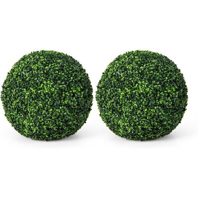Costway Bolas Topiarias Artificiales - 2 piezas, 48cm Resistente a UV Esferas Decorativas Costway Bolas Topiarias Artificiales - 2 piezas, 48cm Resistente a UV Esferas Decorativas