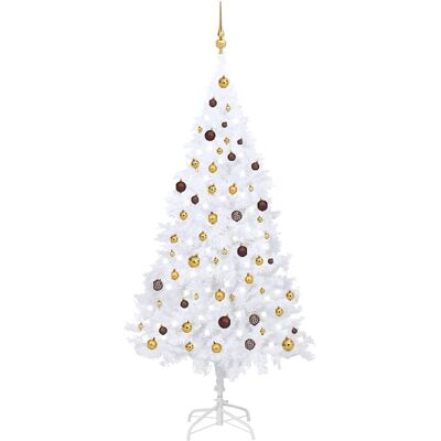 vidaXL Árbol de Navidad Preiluminado Blanco - Árbol de Navidad vidaXL Árbol de Navidad Preiluminado Blanco - Árbol de Navidad