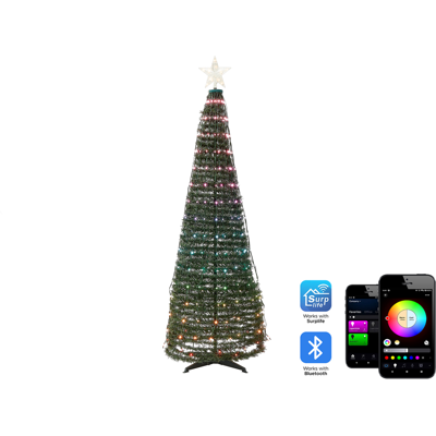 Árbol de Navidad LED Beliani - 160 cm - Controlado por app, Cambio de color, Temporizador Árbol de Navidad LED Beliani - 160 cm - Controlado por app, Cambio de color, Temporizador