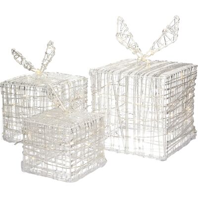 Paquete de Regalo de Navidad Blanco Cálido - Decoración Navideña de ECD Germany Paquete de Regalo de Navidad Blanco Cálido - Decoración Navideña de ECD Germany