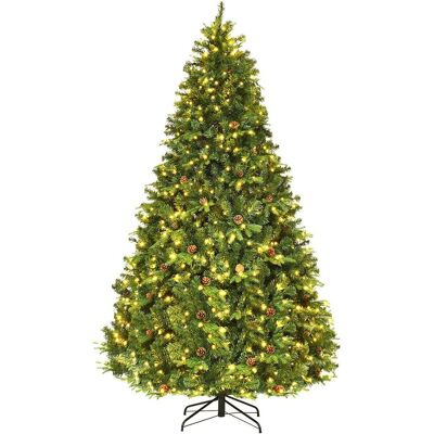 Costway Luz Led Árbol De Navidad Artificial 240cm Con Soporte Metálica Material Decoración Para Navidad Hogar Fiesta Verde Costway Luz Led Árbol De Navidad Artificial 240cm Con Soporte Metálica Material Decoración Para Navidad Hogar Fiesta Verde