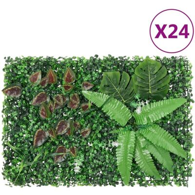 vidaXL Cerca Artificial de Plantas Jardín Privacidad 24 pcs Verde 40x60cm vidaXL Cerca Artificial de Plantas Jardín Privacidad 24 pcs Verde 40x60cm