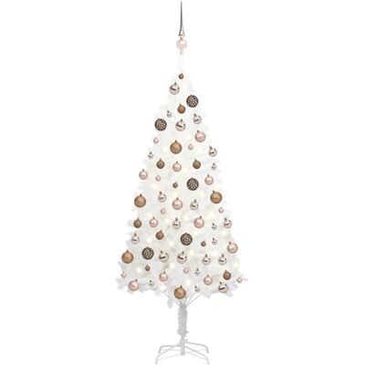 árbol de Navidad preiluminado blanco con bolas - Árbol de Navidad árbol de Navidad preiluminado blanco con bolas - Árbol de Navidad